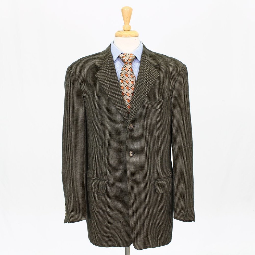 Pal Zileri 44L Brown Wool Three Button Sport Coat Blazer Jacket V780